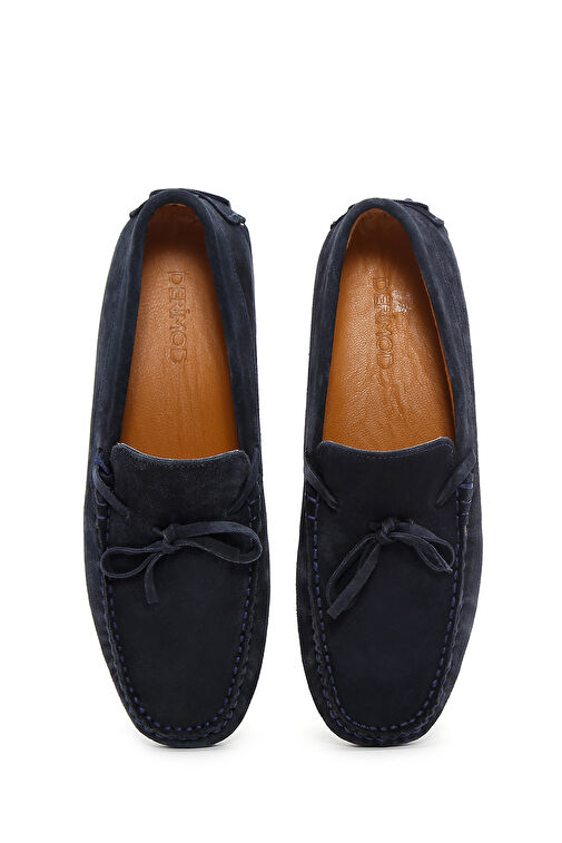 Erkek Lacivert Süet Deri Casual Loafer 24SFD630010 - Görsel 7