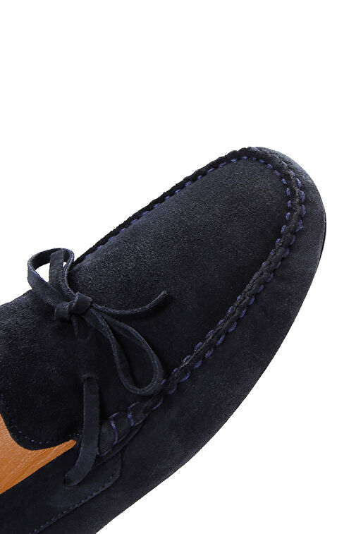 Erkek Lacivert Süet Deri Casual Loafer 24SFD630010 - Görsel 9