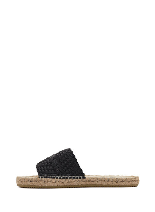 Derimod Siyah Kadın Deri Espadril 24SFD206129 - Görsel 3