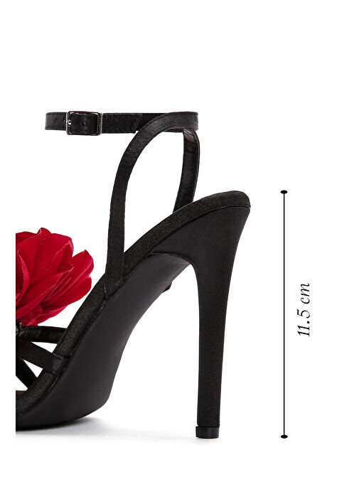 Derimod Derimod Kadın Siyah Bilekten Bantlı Aksesuar Detaylı İnce Topuklu Sandalet 24SFE45256F Sandalet & Terlik | Boyner Siyah - 3. görsel