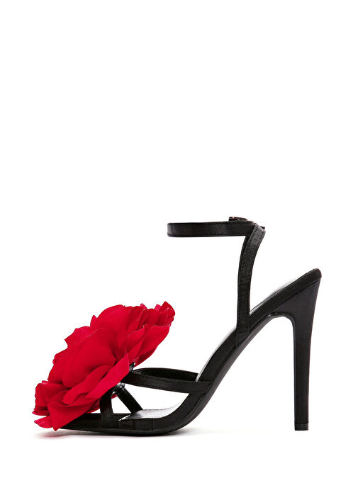 Derimod Derimod Kadın Siyah Bilekten Bantlı Aksesuar Detaylı İnce Topuklu Sandalet 24SFE45256F Sandalet & Terlik | Boyner Siyah - 4. görsel