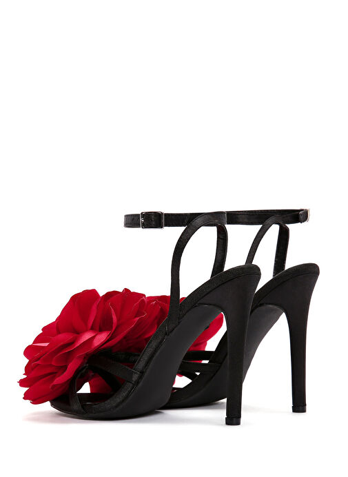 Derimod Derimod Kadın Siyah Bilekten Bantlı Aksesuar Detaylı İnce Topuklu Sandalet 24SFE45256F Sandalet & Terlik | Boyner Siyah - 7. görsel