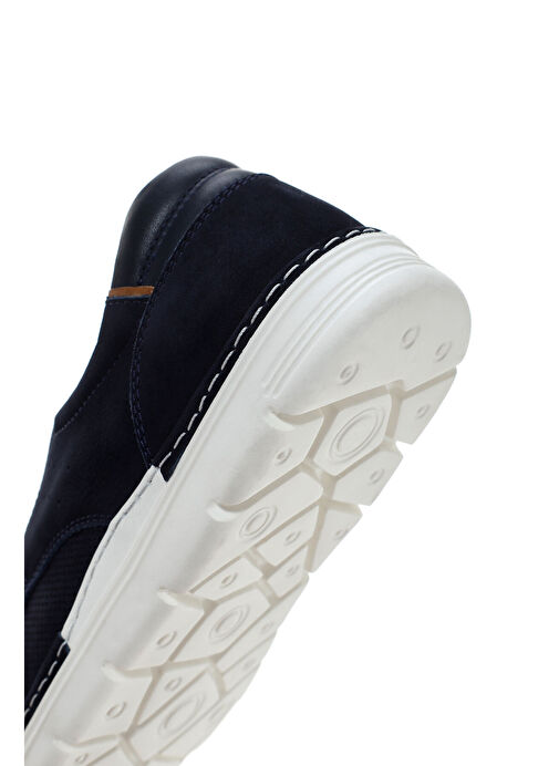 Erkek Lacivert Bağcıklı Deri Casual Ayakkabı 24SFD676626 - Görsel 9