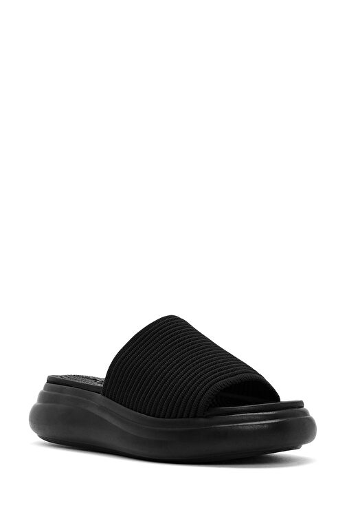 Derimod Derimod Kadın Siyah Kalın Tabanlı Kumaş Terlik 24SFD18136F Sandalet & Terlik | Boyner Siyah - 7. görsel