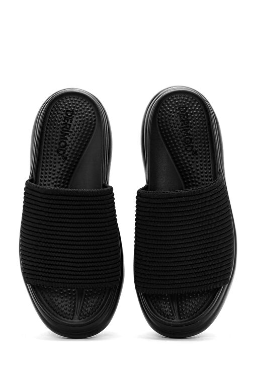 Derimod Derimod Kadın Siyah Kalın Tabanlı Kumaş Terlik 24SFD18136F Sandalet & Terlik | Boyner Siyah - 8. görsel