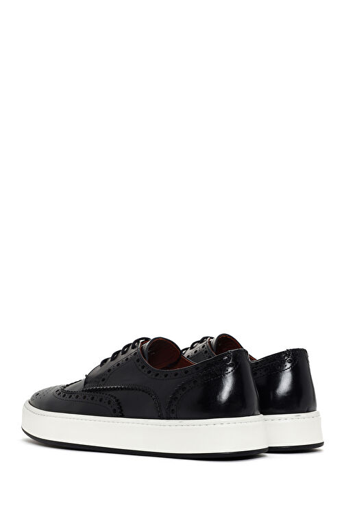 Erkek Siyah Bağcıklı Deri Casual Ayakkabı 24SFD635518 - Görsel 6