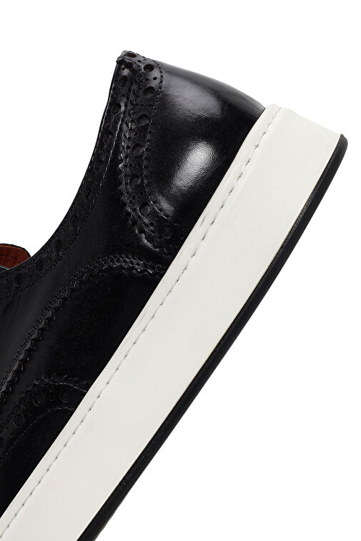 Erkek Siyah Bağcıklı Deri Casual Ayakkabı 24SFD635518 - Görsel 8