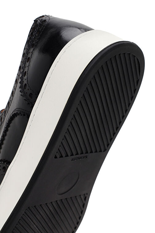 Erkek Siyah Bağcıklı Deri Casual Ayakkabı 24SFD635518 - Görsel 9