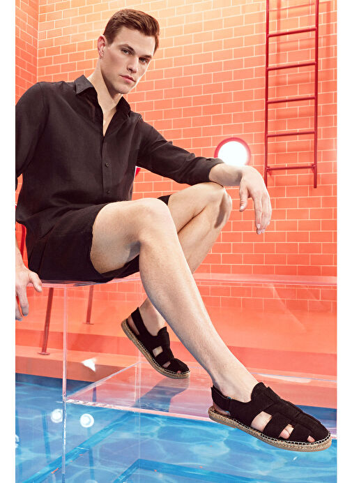 Derimod Derimod Siyah Erkek Sandalet 24SFD616210 Sandalet & Terlik | Boyner Siyah - 2. görsel