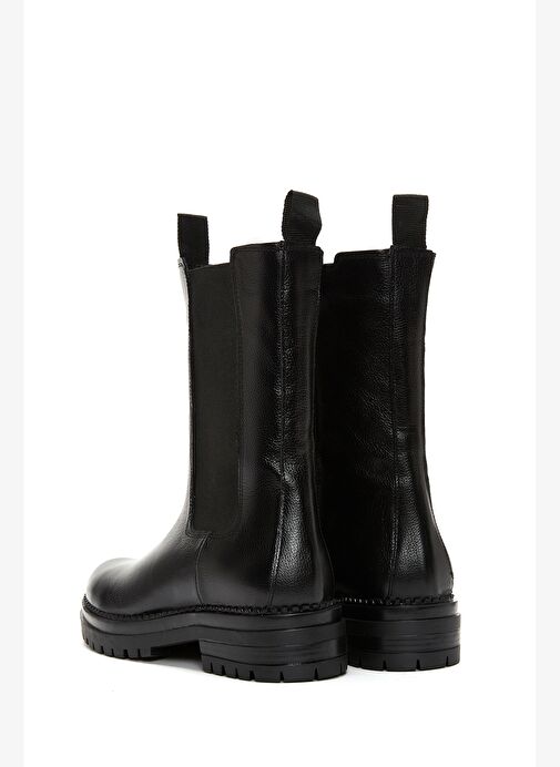 Kadın Siyah Fermuarlı Deri Casual Bot 25WFD181618 - Görsel 7