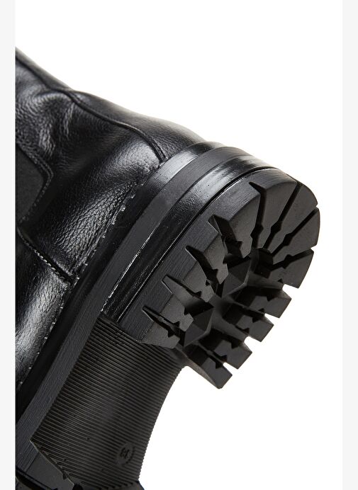 Kadın Siyah Fermuarlı Deri Casual Bot 25WFD181618 - Görsel 8