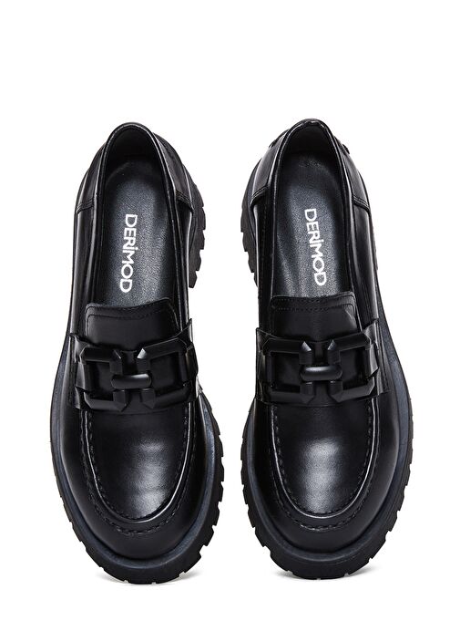 Derimod Derimod Kadın Siyah Deri Maskülen Loafer 24WFD180118 | Boyner Siyah - 7. görsel