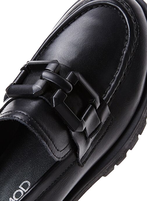 Derimod Derimod Kadın Siyah Deri Maskülen Loafer 24WFD180118 | Boyner Siyah - 9. görsel