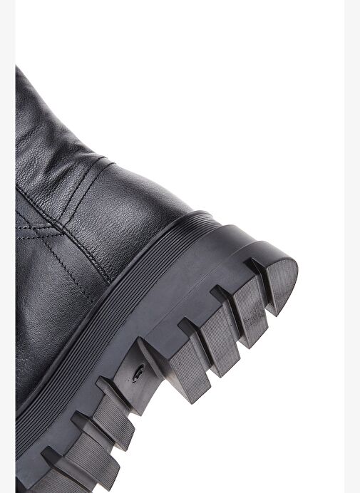 Kadın Siyah Kalın Tabanlı Deri Bot 23WFD184018 - Görsel 8