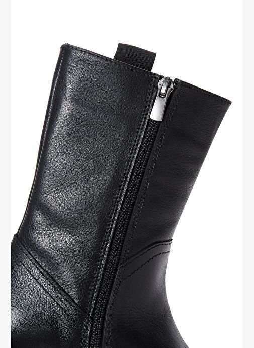 Kadın Siyah Kalın Tabanlı Deri Bot 23WFD184018 - Görsel 9