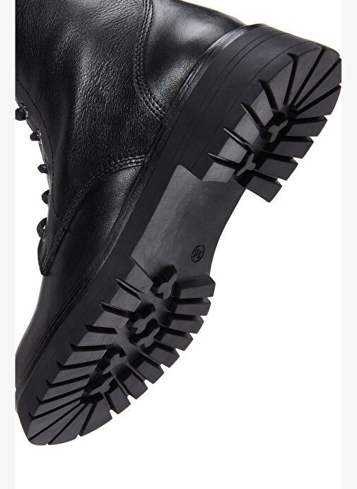 Kadın Siyah Fermuarlı Deri Postal Bot 25WFD182118 - Görsel 8