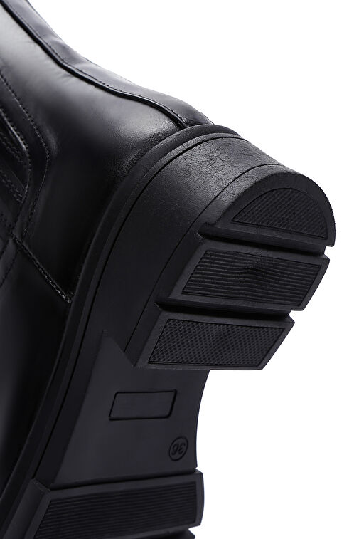 Kadın Siyah Fermuarlı Deri Bot 24WFD181618 - Görsel 9