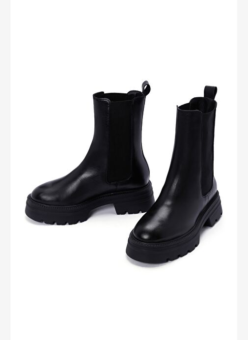 Kadın Siyah Deri Chelsea Bot 25WFD550118 - Görsel 4