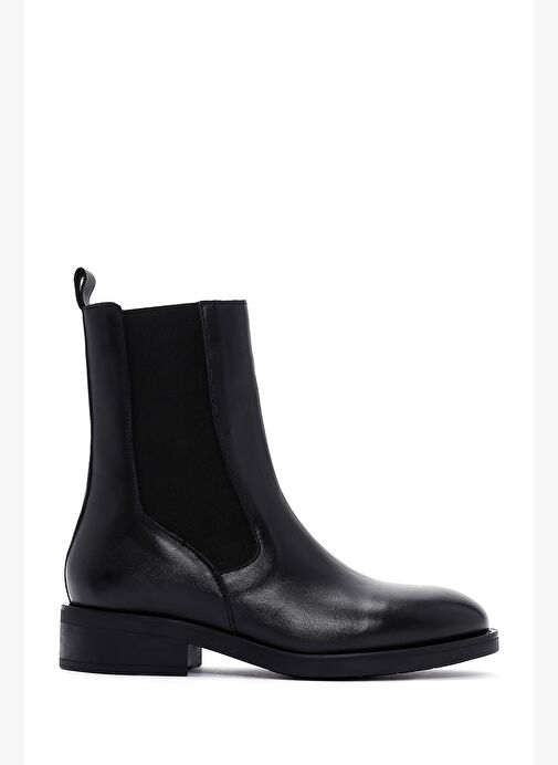 Kadın Siyah Fermuarlı Deri Casual Bot 25WFD550018 - Görsel 2