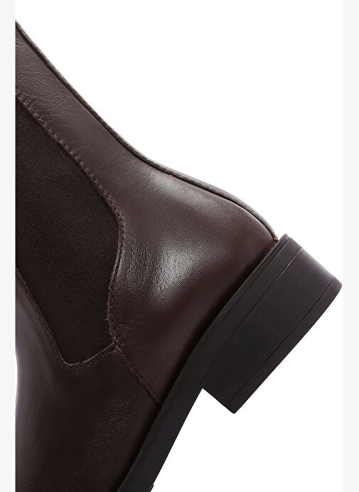 Kadın Kahverengi Fermuarlı Deri Casual Bot 25WFD550018 - Görsel 8