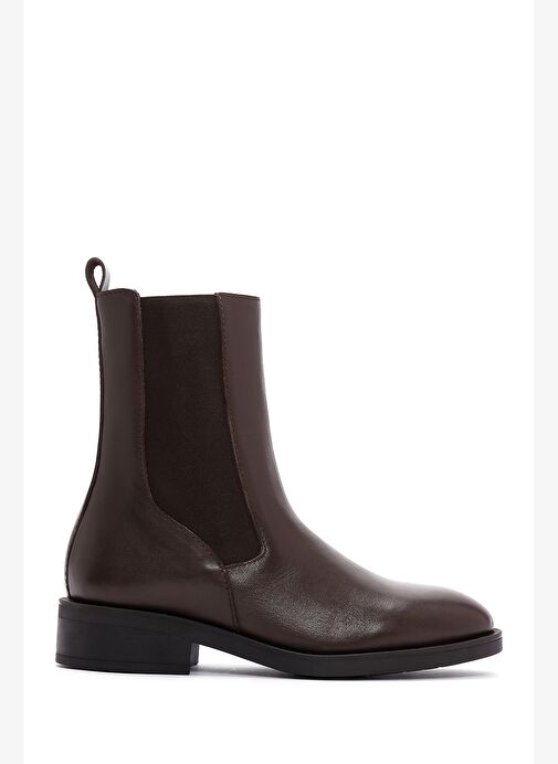 Kadın Kahverengi Fermuarlı Deri Casual Bot 25WFD550018 - Görsel 2