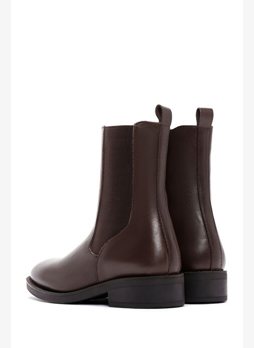 Kadın Kahverengi Fermuarlı Deri Casual Bot 25WFD550018 - Görsel 7