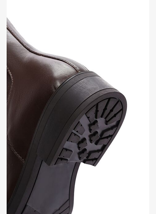 Kadın Kahverengi Fermuarlı Deri Casual Bot 25WFD550018 - Görsel 9