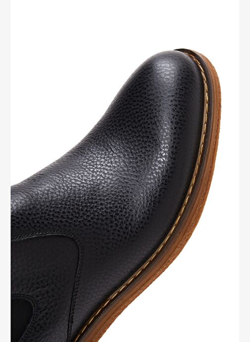 Erkek Siyah Deri Casual Chelsea Bot 25WFD6009FT - Görsel 9