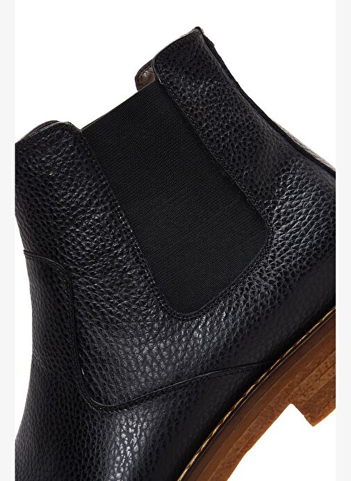 Erkek Siyah Deri Casual Chelsea Bot 25WFD6009FT - Görsel 8