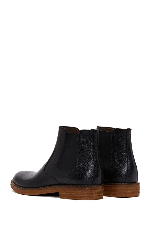 Erkek Siyah Deri Casual Chelsea Bot 24WFD6009FT - Görsel 7