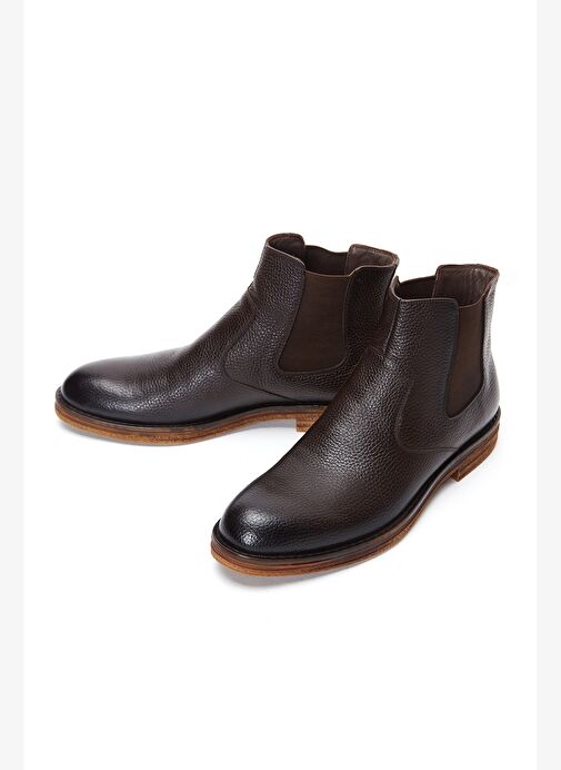 Erkek Kahverengi Deri Casual Chelsea Bot 25WFD6009FT - Görsel 4