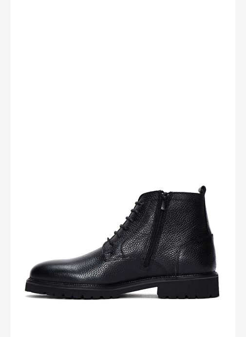 Erkek Siyah Bağcıklı Deri Fermuarlı Casual Bot 25WFD6014FT - Görsel 3