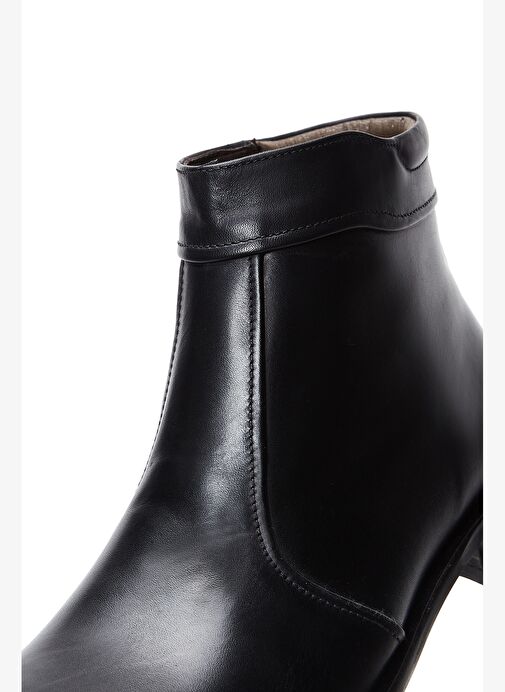Erkek Siyah Fermuarlı Deri Klasik Bot 25WFD601618 - Görsel 8
