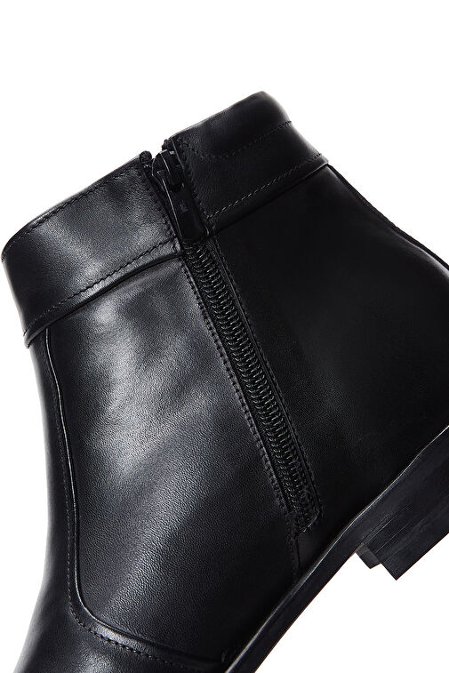 Erkek Siyah Fermuarlı Deri Klasik Bot 24WFD601618 - Görsel 9