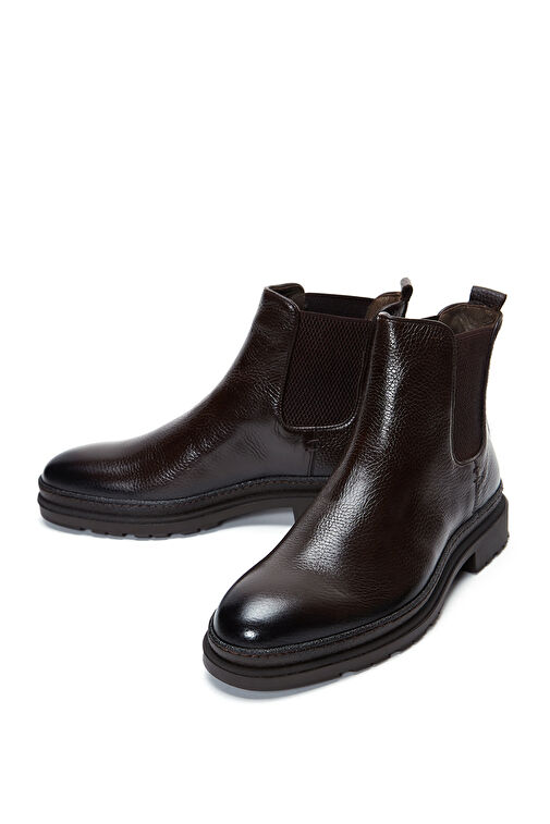 Erkek Kahverengi Deri Casual Chelsea Bot 24WFD6017FT - Görsel 4