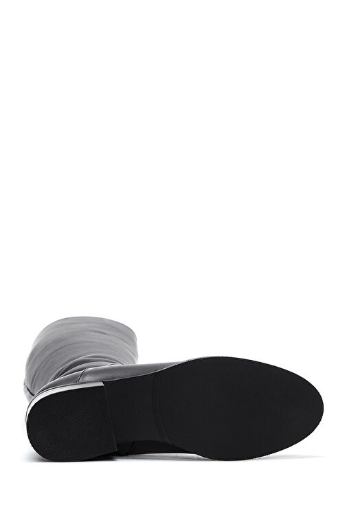 Derimod Derimod Kadın Siyah Fermuarlı Kısa Kalın Topuklu Deri Çizme 24WFD240018 Bot | Boyner Siyah - 7. görsel