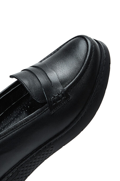 Kadın Siyah Deri Comfort Loafer 24WFD410218 - Görsel 8