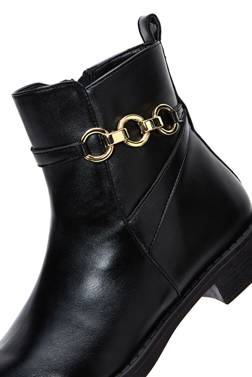 Kadın Siyah Fermuarlı Toka Detaylı Bot 24WFE250518 - Görsel 9