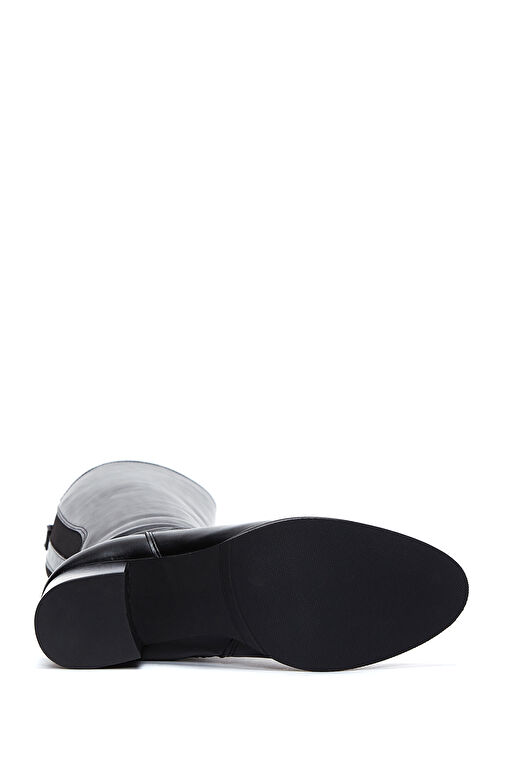 Kadın Siyah Fermuarlı Kalın Topuklu Çizme 24WFE251718 - Görsel 7