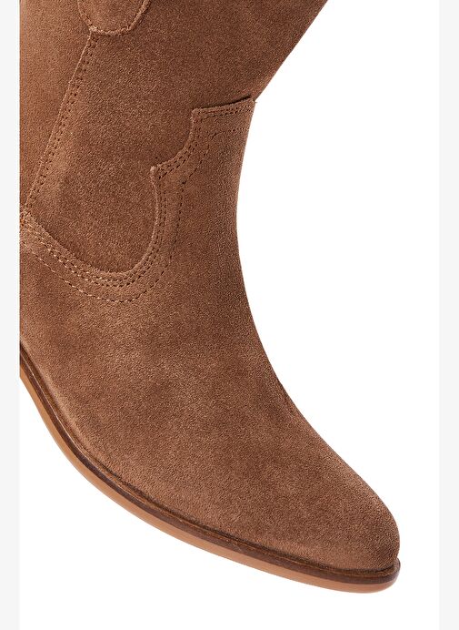 Kadın Taba Süet Deri Kovboy Bot 25AFD150610 - Görsel 9