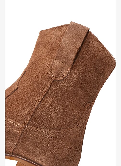 Kadın Taba Süet Deri Kovboy Bot 25AFD150610 - Görsel 8