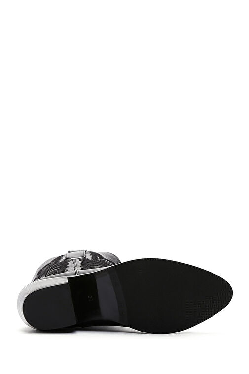 Kadın Siyah Kısa Topuklu Deri Kovboy Bot 24WFD151118 - Görsel 7