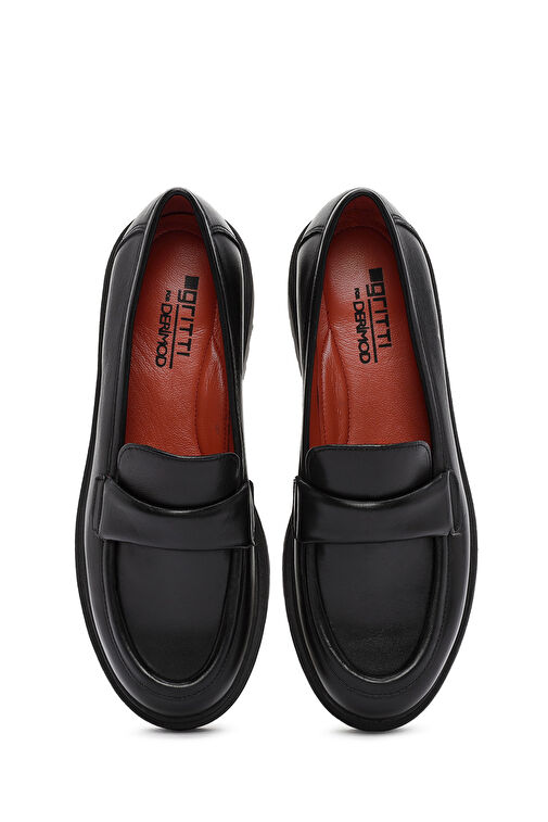 Derimod Siyah Kadın Deri Loafer 24WFD110418 - Görsel 9
