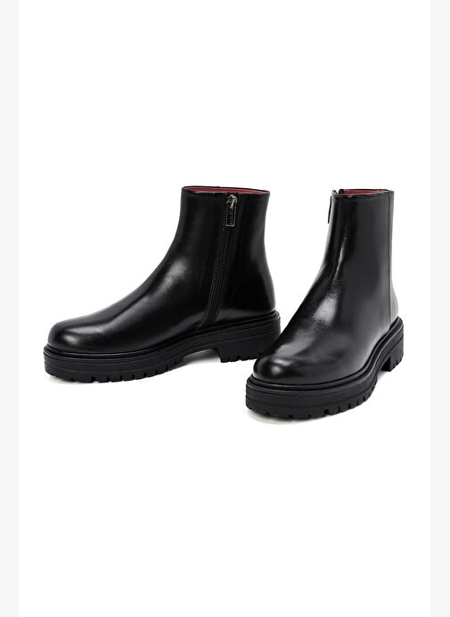 Derimod Gritti Kadın Siyah Fermuarlı Deri Bot 25WFD110618 - Görsel 4