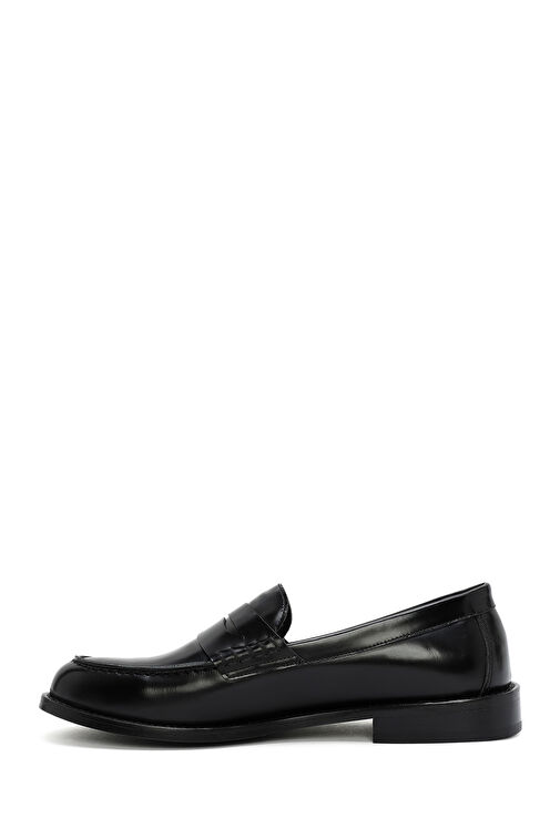 Kadın Siyah Deri Maskülen Loafer 24WFD151522 - Görsel 3