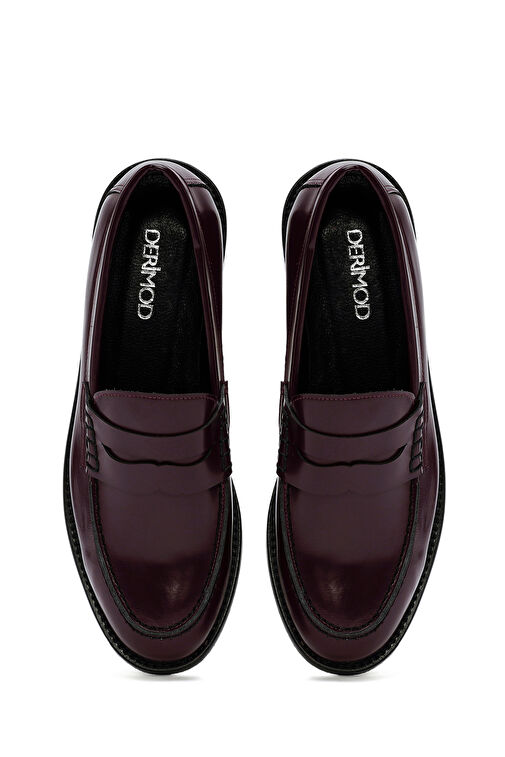 Derimod Derimod Bordo Siyah Kadın Deri Loafer 24WFD151522 | Boyner Bordo - 8. görsel