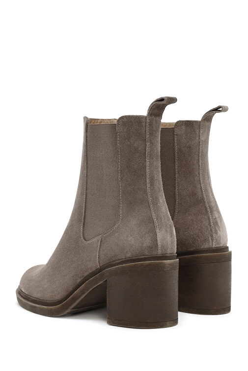 Kadın Vizon Kalın Topuklu Süet Deri Chelsea Bot 24WFD152410 - Görsel 8