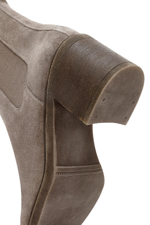 Kadın Vizon Kalın Topuklu Süet Deri Chelsea Bot 24WFD152410 - Görsel 9