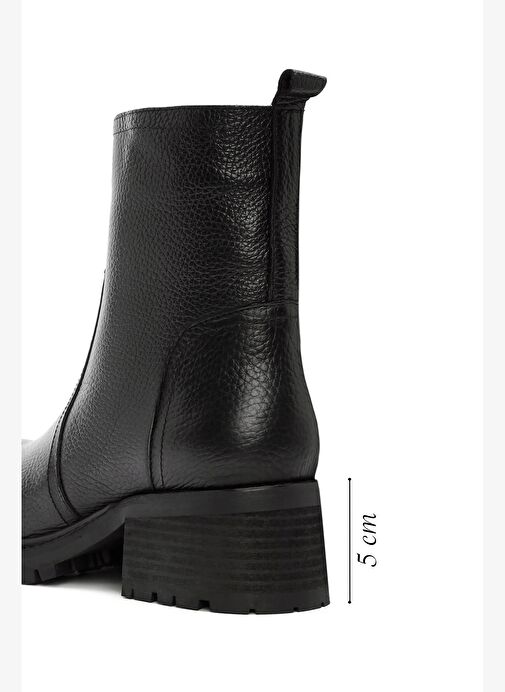 Kadın Siyah Fermuarlı Deri Bot 25WFD1514FT - Görsel 3