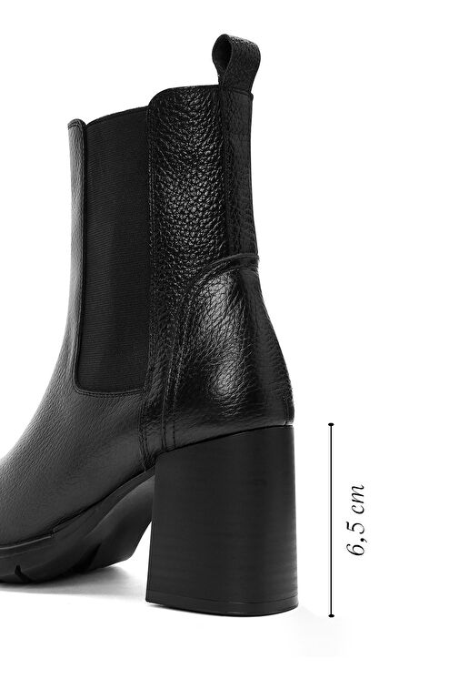 Kadın Siyah Kalın Topuklu Deri Chelsea Bot 24WFD1521FT - Görsel 3